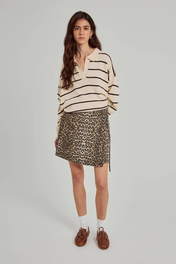 Ninni tie denim skirt
