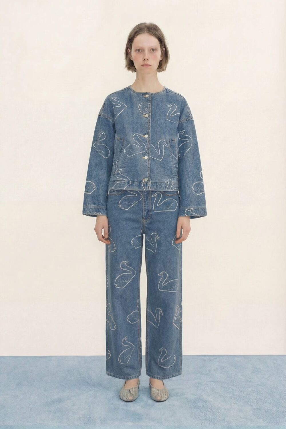 Swans cropped jacket
